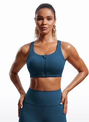 Zip Front High Impact Sports Bra